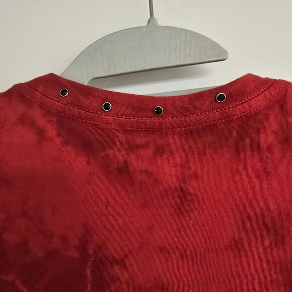 NEW NWT Women's Affliction Red Rhinestone Scoop Neck Tee | Size Medium - Picture 5 of 9